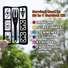 PSKOOK 4pcs Outdoor 304 Stainless Steel Fishing Tool Card Multi-Function Emergency Fishing Card Portable Fishing & Hunting Survival Tool Accessories - Black - View 5