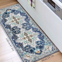 1入組廚房專用毛圈吸水、吸油、防滑底、自潔地墊 - 藍白色 - 查看 4