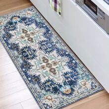 1入組廚房專用毛圈吸水、吸油、防滑底、自潔地墊 - 藍白色 - 查看 1