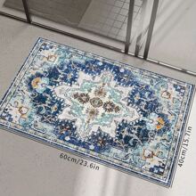 1入組廚房專用毛圈吸水、吸油、防滑底、自潔地墊 - 藍白色 - 查看 3