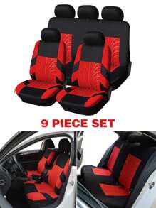 9pcs Hai âm Textured Vải phủ ghế ô tô - Nhiều màu - Xem 1