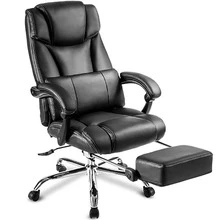 Office Chair PU Leather/Double Padded/Support Cushion and Footrest - Multicolor - View 11