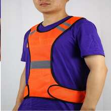 反光背心安全服,荧光夜跑自行车骑行运动安全衣-1入 - 橘色 - 查看 3