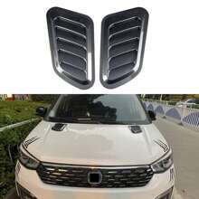 2 Chiếc Màu Đen Bóng Đa Năng Sợi Carbon Xe Trang Trí Tế Bào Lưu Lượng Không Khí Hút Hood Muỗng Bonnet Thông Hơi Bao Miếng Dán Trang Trí tạo Kiểu Tóc - màu đen - Xem 2