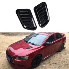 2 Chiếc Màu Đen Bóng Đa Năng Sợi Carbon Xe Trang Trí Tế Bào Lưu Lượng Không Khí Hút Hood Muỗng Bonnet Thông Hơi Bao Miếng Dán Trang Trí tạo Kiểu Tóc - màu đen - Xem 1