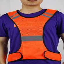 反光背心安全服,荧光夜跑自行车骑行运动安全衣-1入 - 橘色 - 查看 4