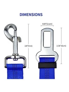 1pc Shock Absorbing Elastic Retractable Dog Safety Belt - Blue - View 6