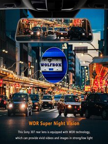 WOLFBOX Upgraded WDR Rear Camera for G840S / G930 / G850 / G900 / D07, 1080P Waterproof AHD Car Rear View Camera - Black - View 2