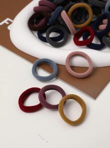 100pcs Women Solid Casual Hair Tie, For Daily Life Ponytail Holder Hair Elastic Hair Rope