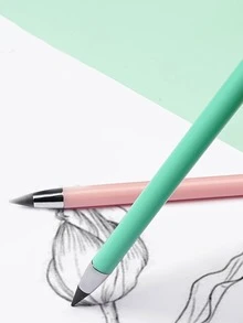 返校永恒铅笔，先进技术自动铅笔，永不缺墨，马卡龙色，无需削尖，不易断芯，普通笔身，学生绘画素描书写，1 支 - 白色 - 查看 4