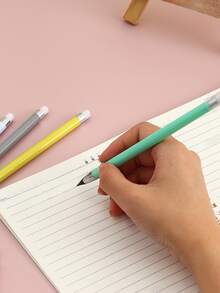 返校永恒铅笔，先进技术自动铅笔，永不缺墨，马卡龙色，无需削尖，不易断芯，普通笔身，学生绘画素描书写，1 支 - 白色 - 查看 6