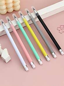 返校永恒铅笔，先进技术自动铅笔，永不缺墨，马卡龙色，无需削尖，不易断芯，普通笔身，学生绘画素描书写，1 支 - 白色 - 查看 10