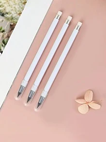 返校永恒铅笔，先进技术自动铅笔，永不缺墨，马卡龙色，无需削尖，不易断芯，普通笔身，学生绘画素描书写，1 支 - 白色 - 查看 1