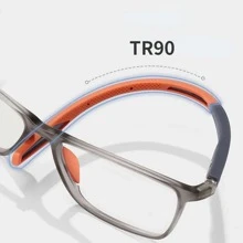 1 对男士时尚方形框架透明眼镜配件 - 橘色 - 查看 4