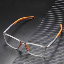 1 对男士时尚方形框架透明眼镜配件 - 橘色 - 查看 1