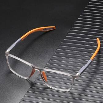 1 对男士时尚方形框架透明眼镜配件