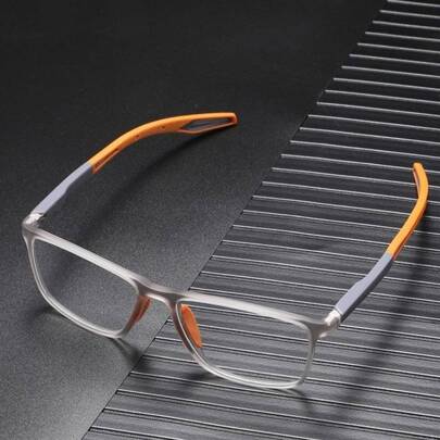 1 对男士时尚方形框架透明眼镜配件