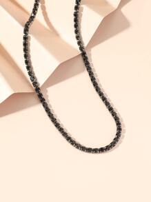 1時髦黑色水鑽頸鏈 - 黑色 - 查看 4