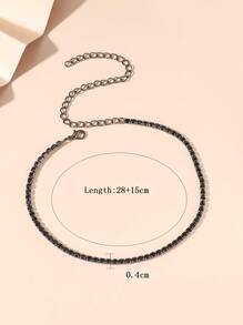 1時髦黑色水鑽頸鏈 - 黑色 - 查看 5