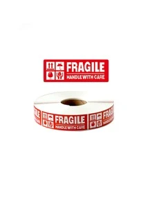 Fragile Label Stickers English Warning Label Paper FRAGILE Handle with Care Sticker Fragile Labels 25x76mm (1X3 Inch) - Red and White - View 11