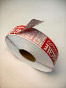 Fragile Label Stickers English Warning Label Paper FRAGILE Handle with Care Sticker Fragile Labels 25x76mm (1X3 Inch) - Red and White - View 4