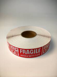 Fragile Label Stickers English Warning Label Paper FRAGILE Handle with Care Sticker Fragile Labels 25x76mm (1X3 Inch) - Red and White - View 5