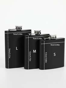 1入組便攜式戶外304黑色啞光小酒壺，不銹鋼扁平酒瓶，野營水壺 - 黑色 - 查看 3