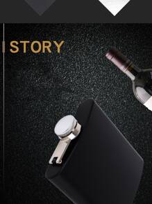 1入組便攜式戶外304黑色啞光小酒壺，不銹鋼扁平酒瓶，野營水壺 - 黑色 - 查看 7