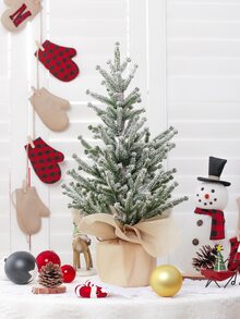 1 cây thông Noel nhân tạo cao 50cm (cao) trong chậu + Đèn LED (Không bao gồm pin) - Dùng để trang trí nhà nông trại Giáng sinh, trưng bày cửa sổ, bàn cà phê - Nhiều màu - Xem 8