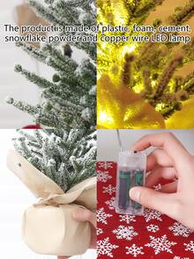 1 cây thông Noel nhân tạo cao 50cm (cao) trong chậu + Đèn LED (Không bao gồm pin) - Dùng để trang trí nhà nông trại Giáng sinh, trưng bày cửa sổ, bàn cà phê - Nhiều màu - Xem 6