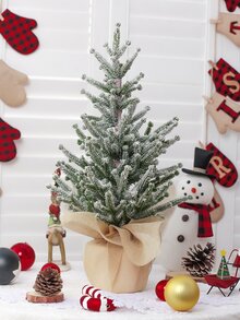 1 cây thông Noel nhân tạo cao 50cm (cao) trong chậu + Đèn LED (Không bao gồm pin) - Dùng để trang trí nhà nông trại Giáng sinh, trưng bày cửa sổ, bàn cà phê - Nhiều màu - Xem 4