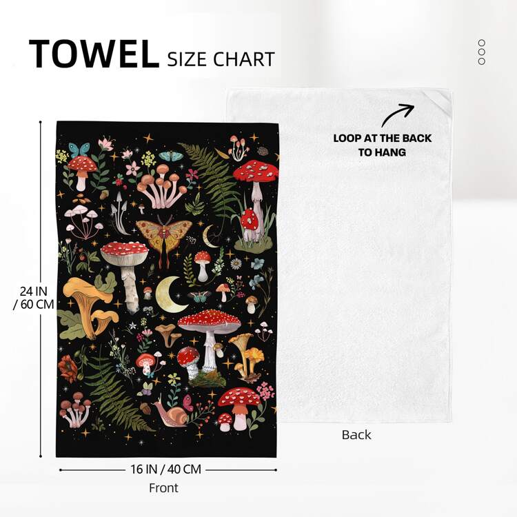 Kc Towel-Mushroom Black-002,Kitchen,Bathroom,Home,Household Suppliers - Black - View 2