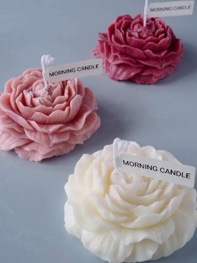 1pc Peony Flower Candle Silicone Mold For Diy Making Aromatherapy Plaster Soap
