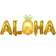 熱帶印花派對主題裝飾夏威夷鳳梨橫幅花環快樂夏天Aloha派對裝飾 - 黃色 - 查看 1