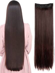 Extensiones de cabello negro extra largo liso con 5 clips, extensión de coleta para damas y niñas de 20 a 40 pulgadas, extensiones de cabello postizas para mujeres adecuadas para varias ocasiones, incluyendo festivales de música, fiestas, cosplay, vacaciones y todas las estaciones