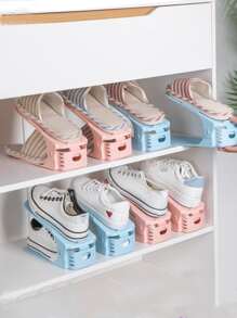 1pc three-dimensional shoes storage rack,three gears adjustment - Green - View 1