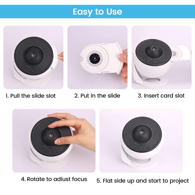 FORKODA Star Projector, Home Planetarium Galaxy Projector for Bedroom, 12 in 1 Planetary System Projector, Night Light Projector for Room Decor, Kids Adults Room, Home Theater, Ceiling and Dating Use (White) - trắng - Xem 7