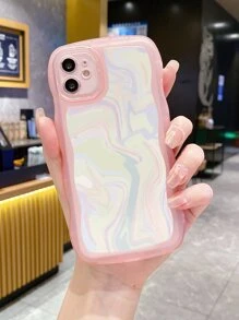 1pc Gradient Texture Phone Case - Baby Pink - View 1