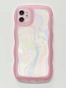 1pc Gradient Texture Phone Case - Baby Pink - View 4