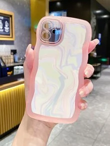1pc Gradient Texture Phone Case - Baby Pink - View 2