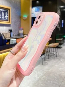 1pc Gradient Texture Phone Case - Baby Pink - View 5