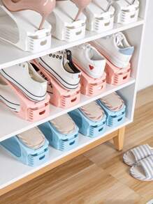1pc three-dimensional shoes storage rack,three gears adjustment - Green - View 7