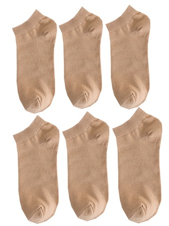 6對/套女士薄休閒短襪子適合春天和秋天
