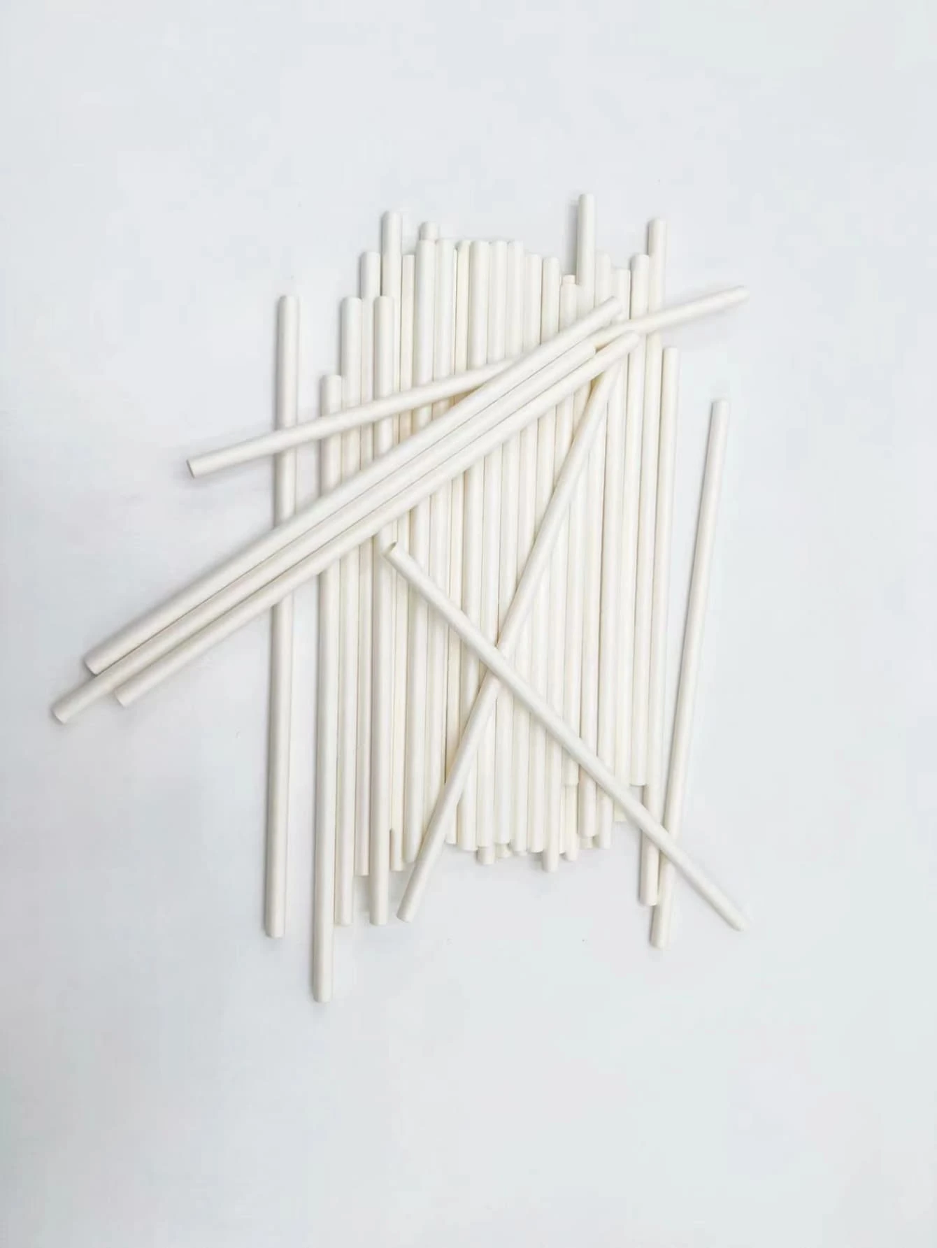 100 支一次性纸吸管/袋学校用品、圣诞礼物 - 白色 - 查看 1