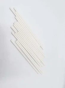 100 支一次性纸吸管/袋学校用品、圣诞礼物 - 白色 - 查看 2