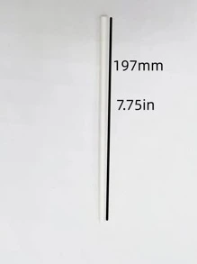 100 支一次性纸吸管/袋学校用品、圣诞礼物 - 白色 - 查看 3