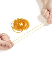 50g/pack Transparent Yellow Rubber Band For Office Use - Yellow - View 1