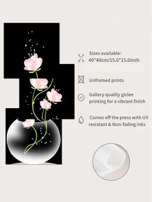 3入組/套化學纖維繪畫,現代花朵圖案家庭裝飾牆壁藝術繪畫 - 彩色 - 查看 6