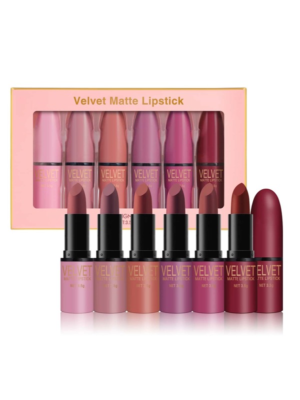LANGMANNI 6 Cores Veludo Fosco Batom Set