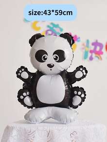 Standing Little Panda Balloon - White - View 2